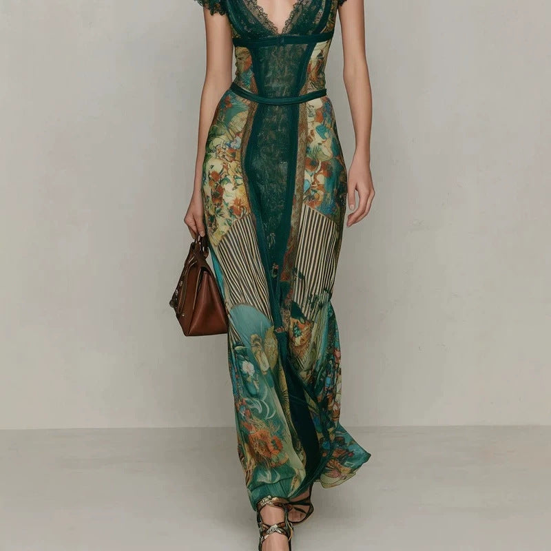 Emerald Green Lace Dress