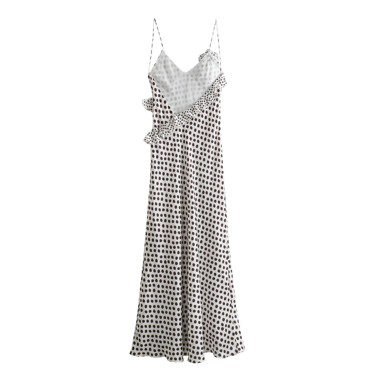 Satin Polka Dot flower embellished dress