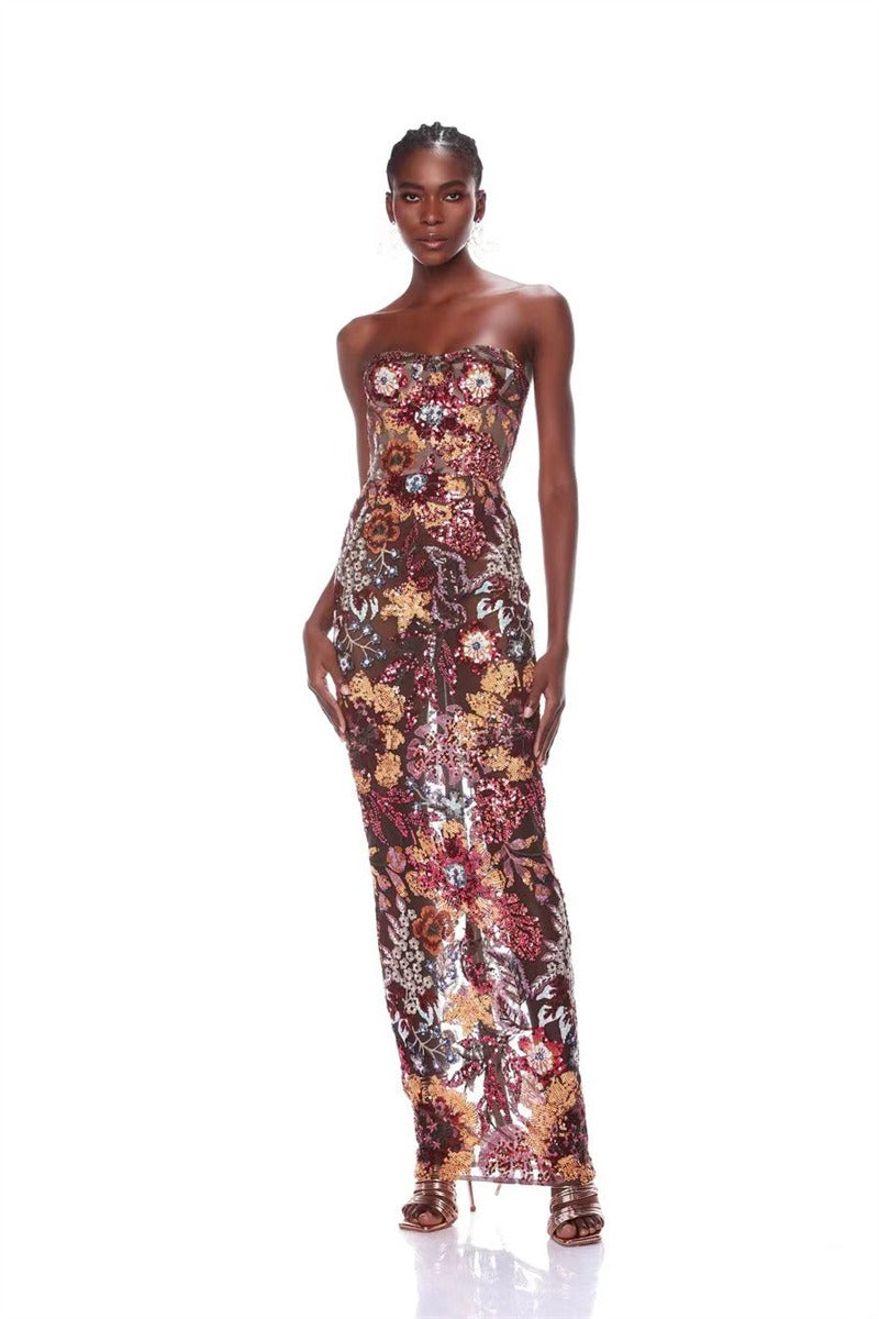 Sequin Floral Dress