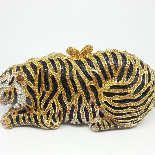 Elegant Gold Tiger Clutch
