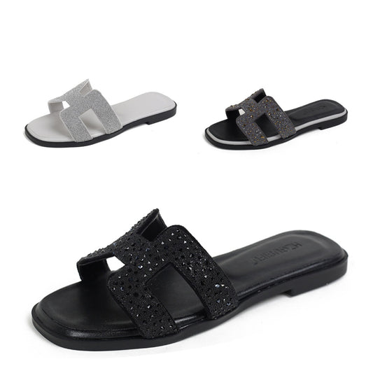 Color-block Slides for Women,Beach Travel Shoes