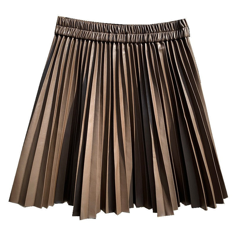 leather pleated skirt