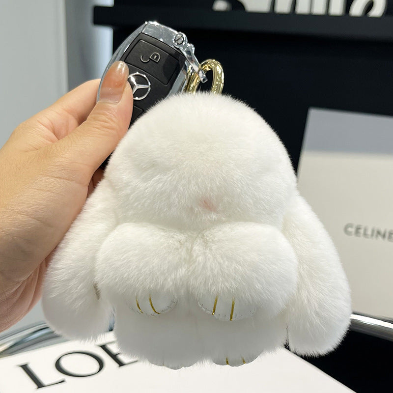 Rabbit Fur Keychain