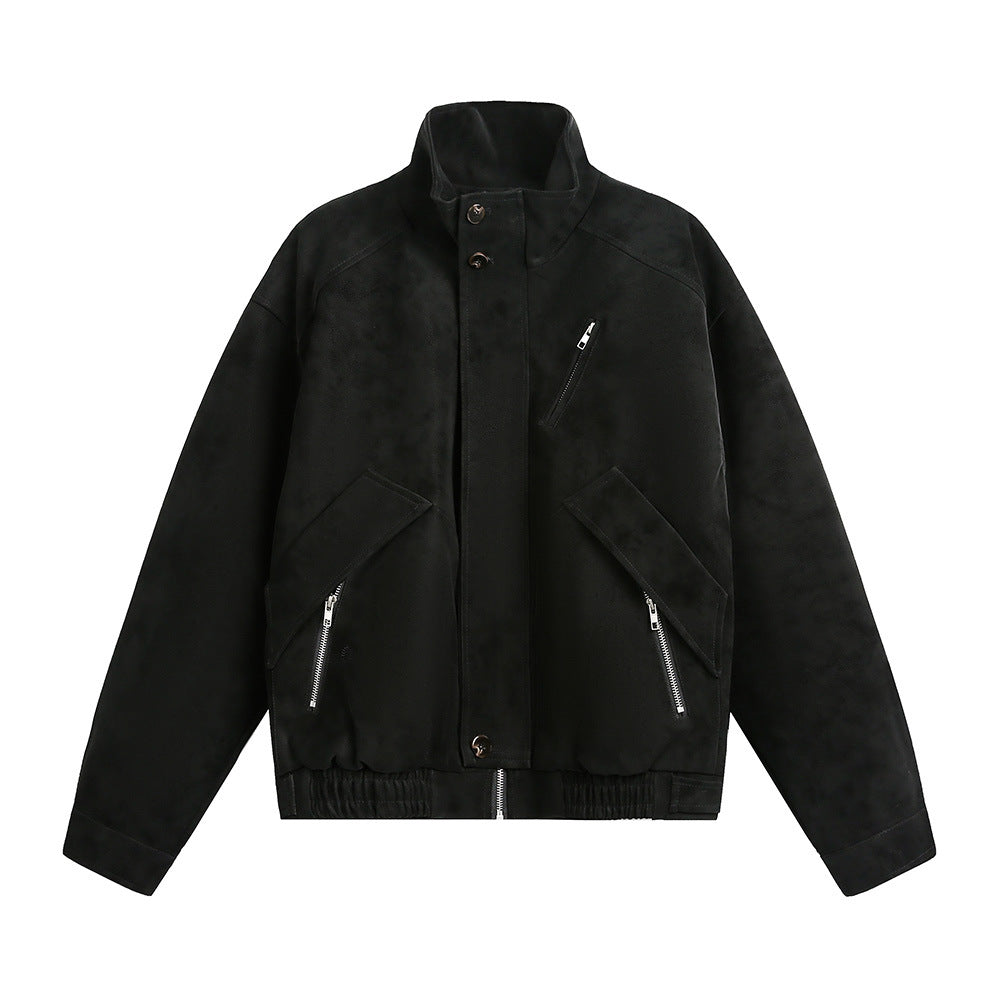 PU leather motorcycle jacket