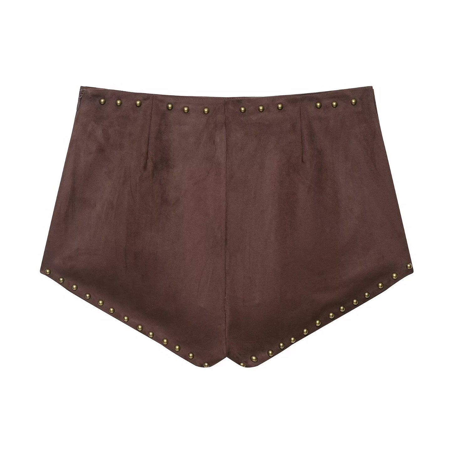 Rivet suede effect vest+shorts set