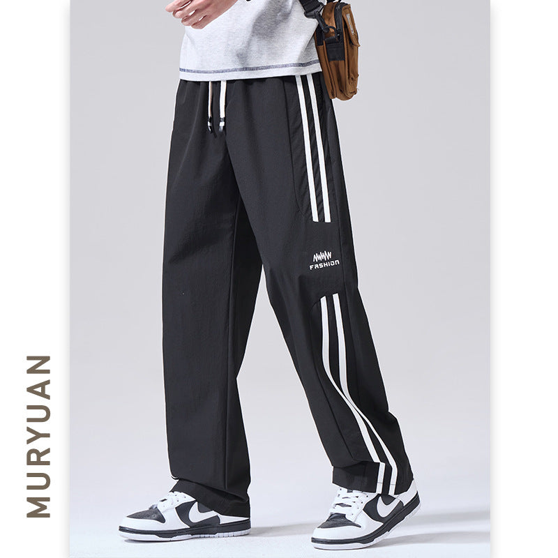 Street Style Men's Ice Silk Patchwork Cargo Pants