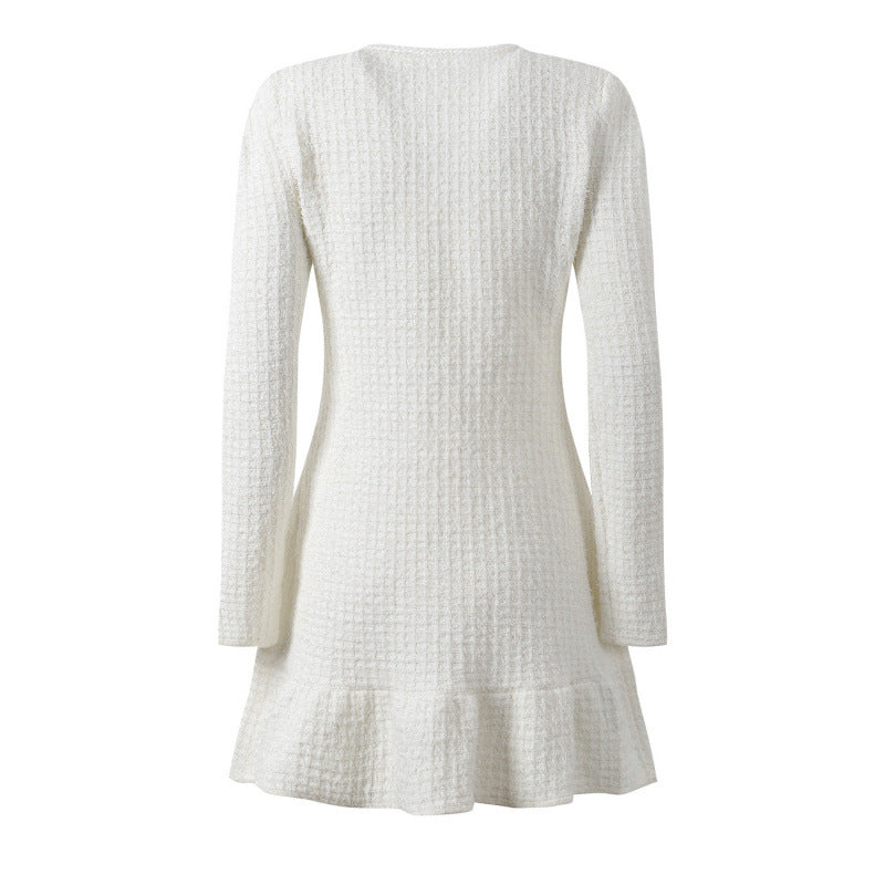 Designer Double breasted  long sleeved dress