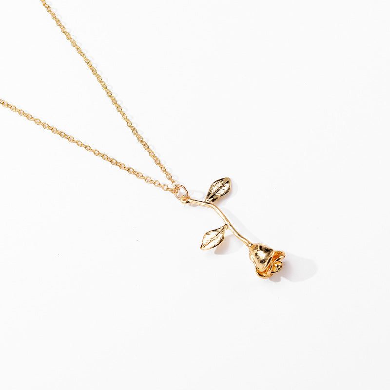 Exquisite Rose Pendant Necklace