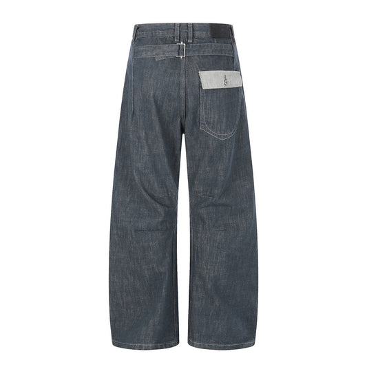 Contrast pocket denim pants