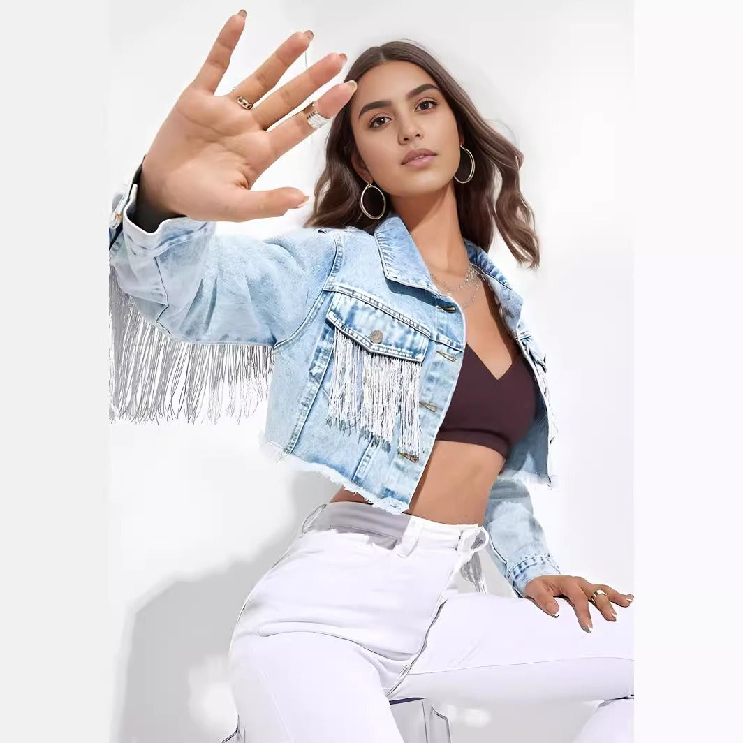 Tassel Crop Denim Jackets