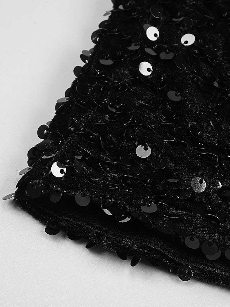Sequins Velvet Mini Dresses