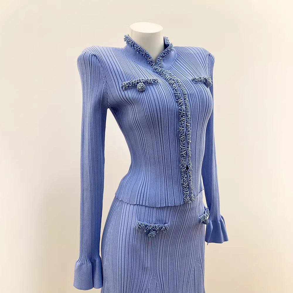 Embellished Beaded Ruffle Co Ord Set