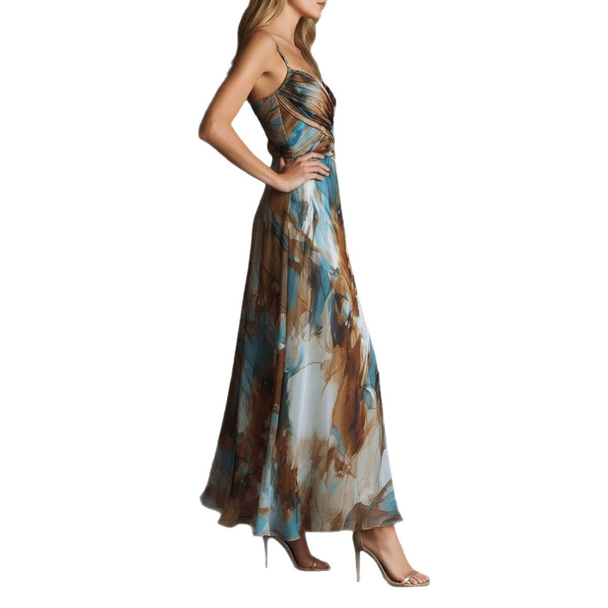 Elegant Printed Beach Dress