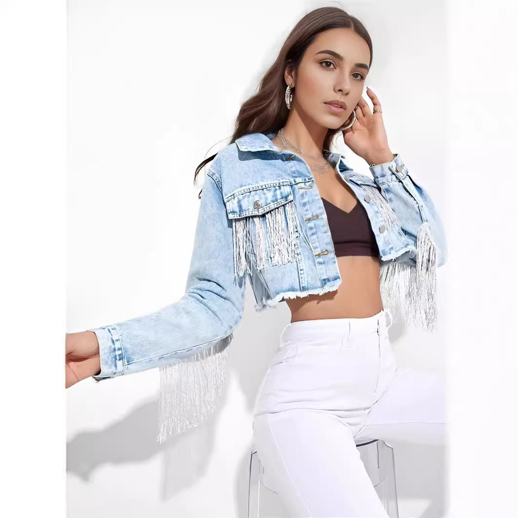 Tassel Crop Denim Jackets