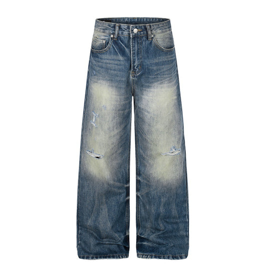 Whitewashed denim jeans