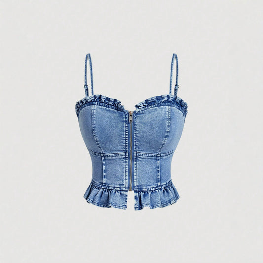 Slim fit denim camisole