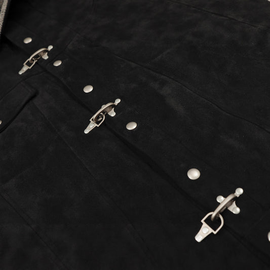 Retro suede standing collar cotton jacket