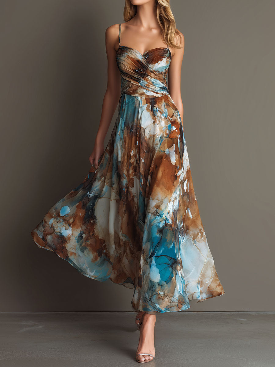 Elegant Printed Beach Dress