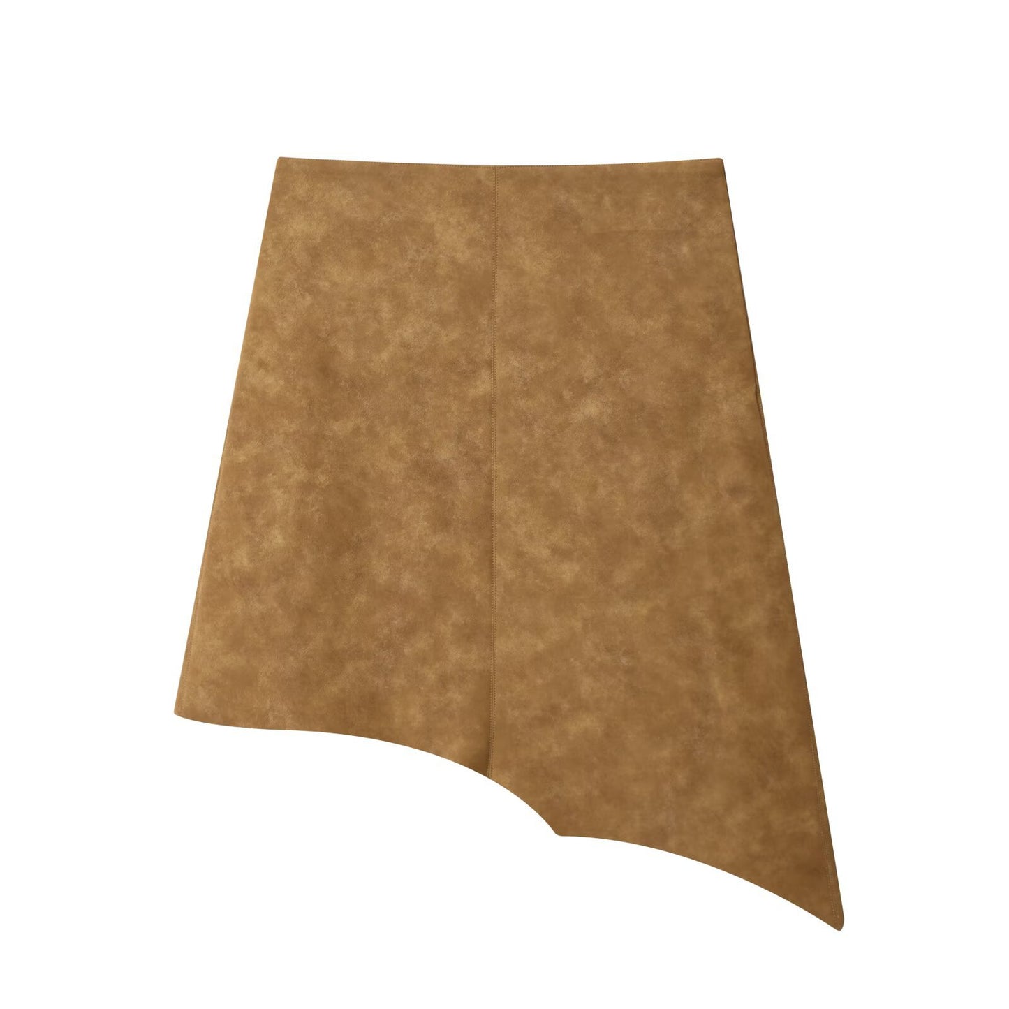 Retro style leather asymmetrical MIDI skirt