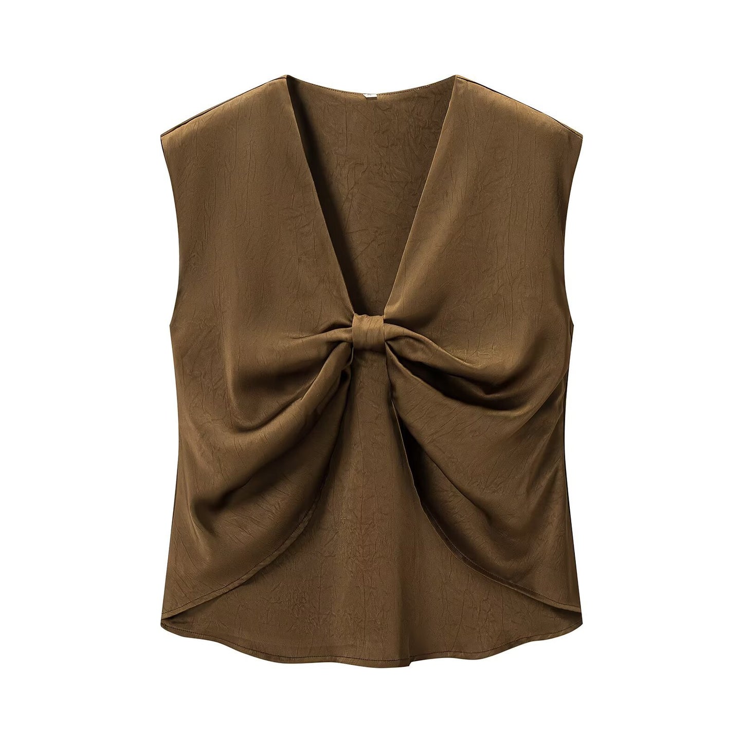 Knot silk textured top