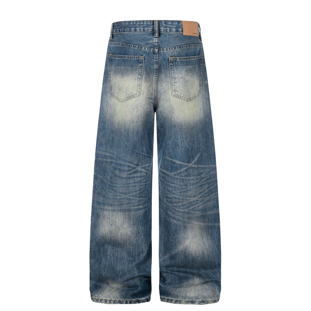 Whitewashed denim jeans