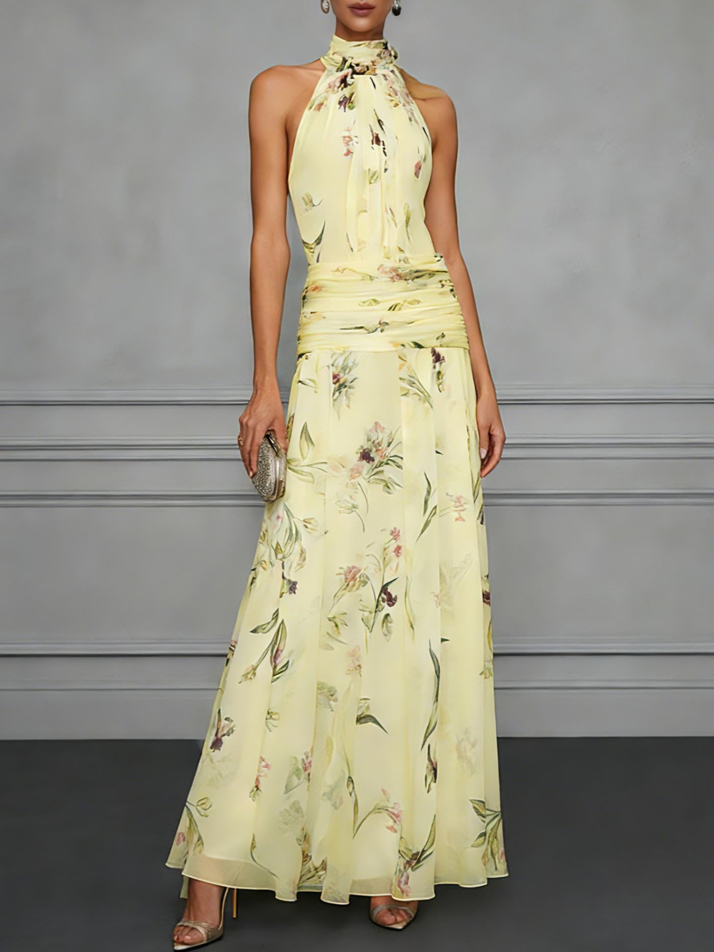 Halter Neck  printed dress