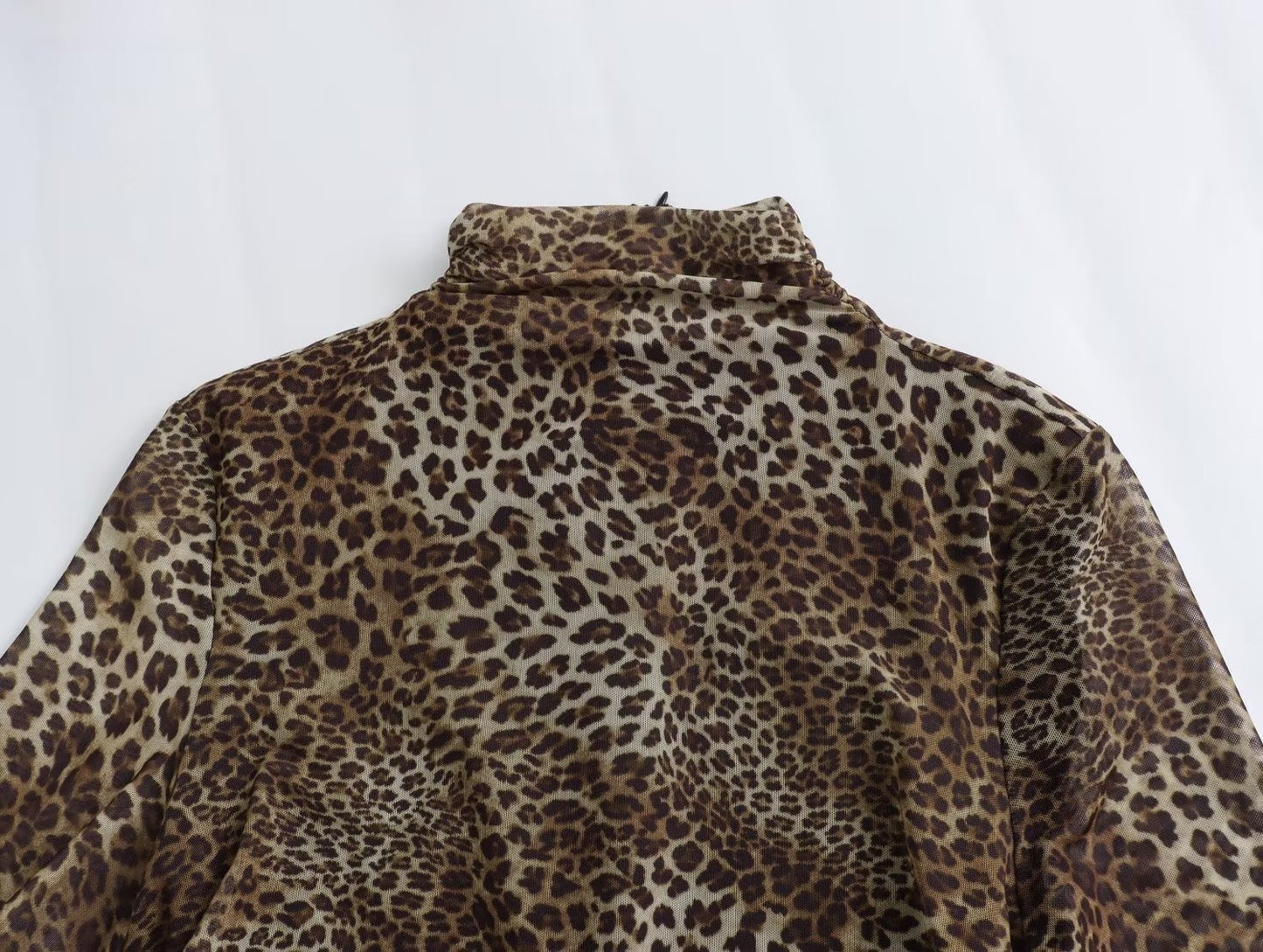 Animal print silk mesh dress