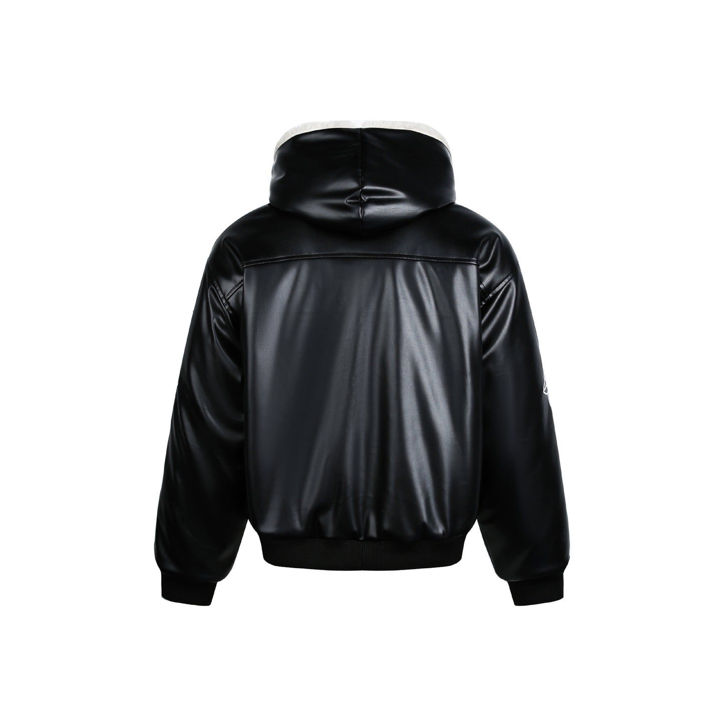 Motorcycle style cross leather jacket cotton coat