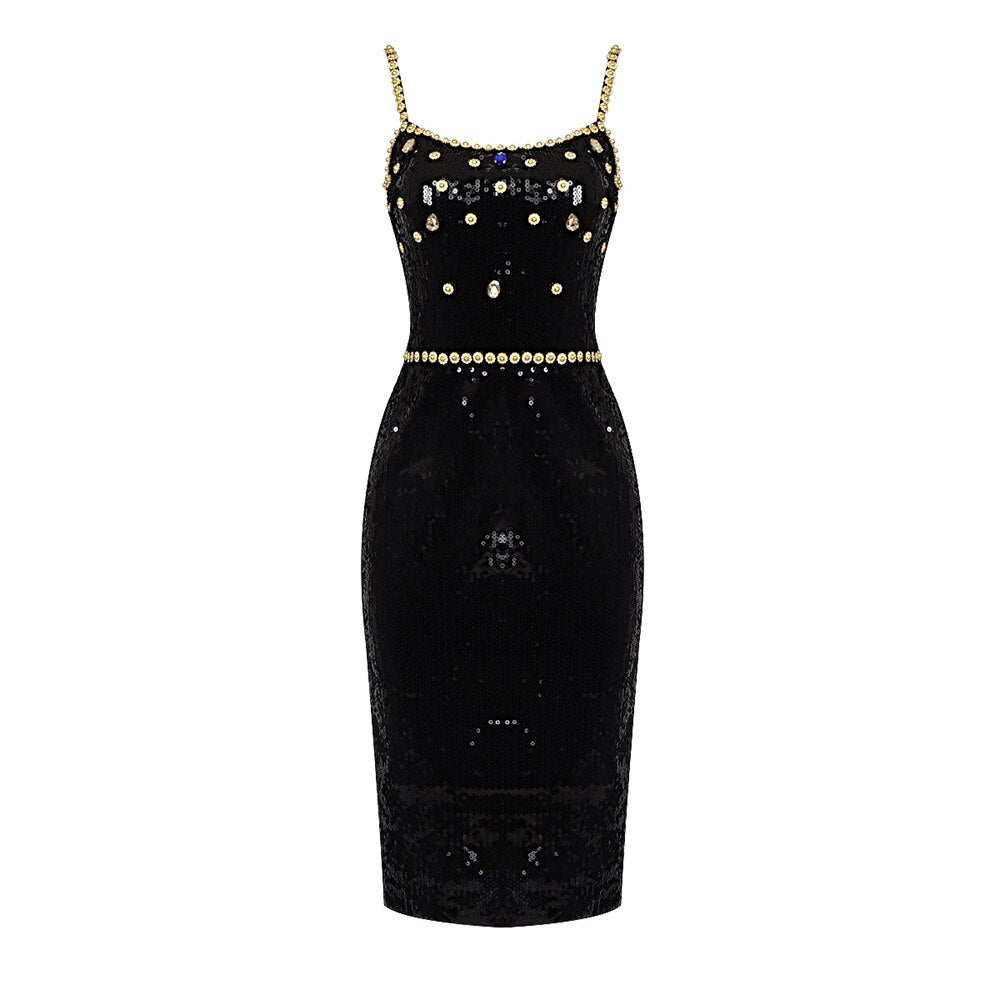 Evening Sequins Spaghetti Strap Dresses