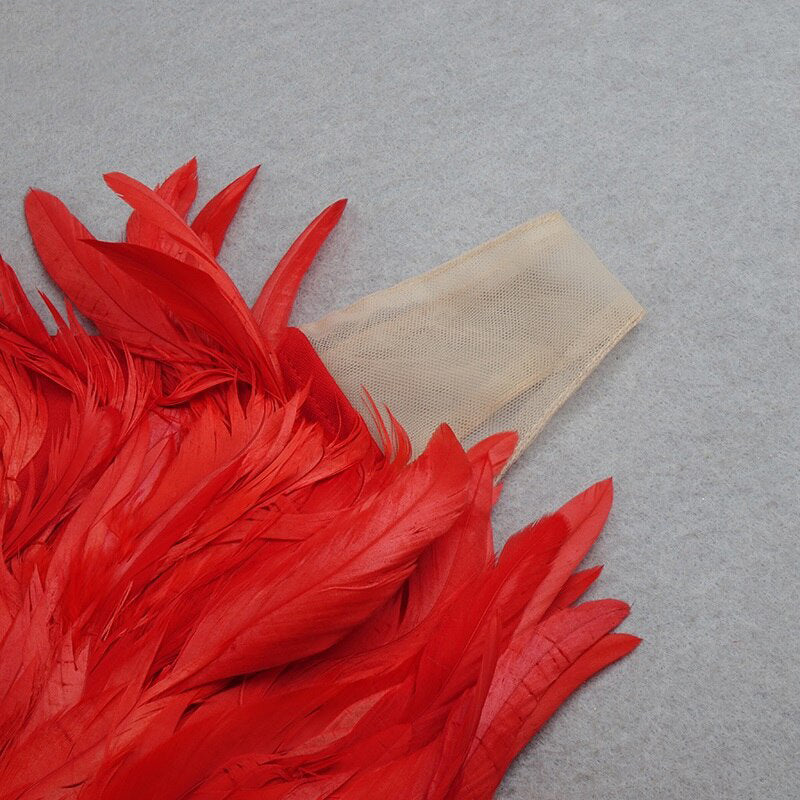 Designer sequin Feather Party Dress