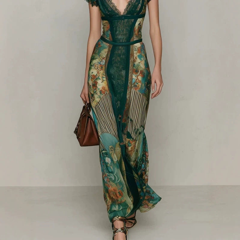 Emerald Green Lace Dress