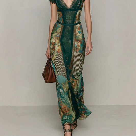 Emerald Green Lace Dress
