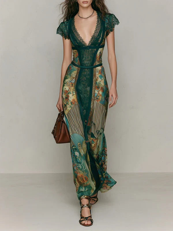 Emerald Green Lace Dress