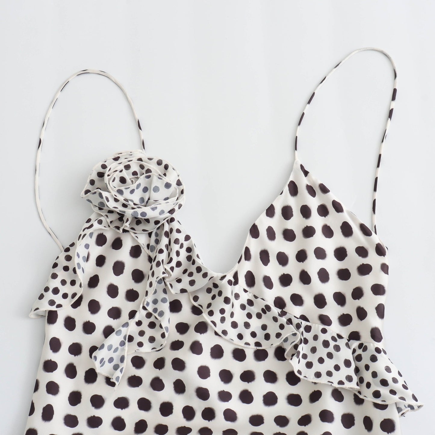 Satin Polka Dot flower embellished dress