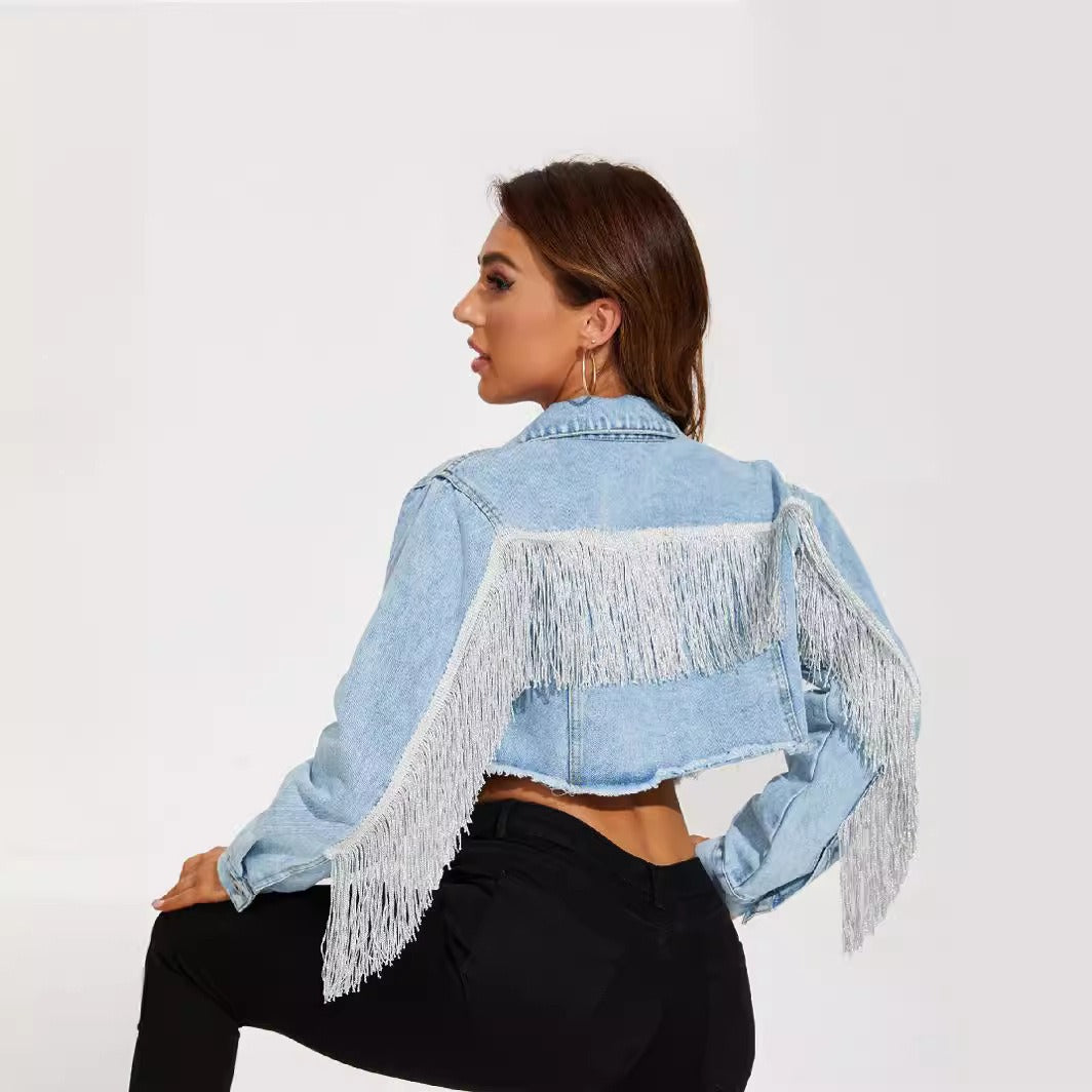 Tassel Crop Denim Jackets