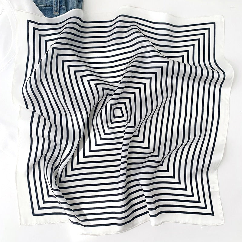 Striped mulberry silk warm spring and autumn professional scarf