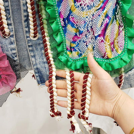 Streetwear Patch Denim bomber Jacket