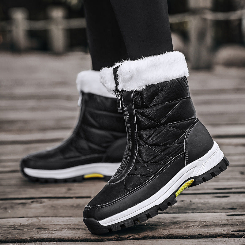 Thick and Warm Snow Boots with Velvet, Large Cotton Shoes