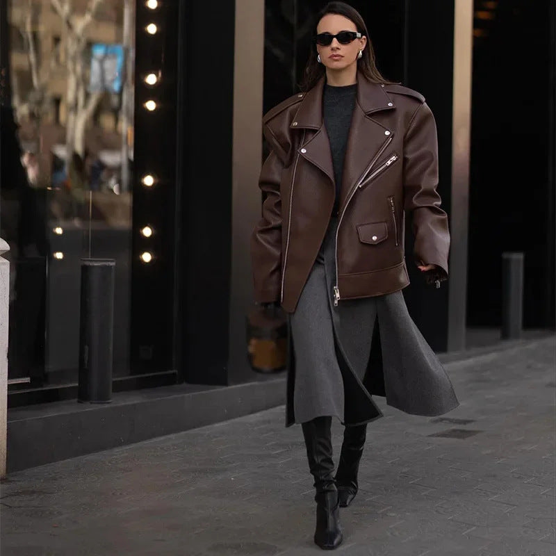 Locomotive Brown Leather Jacket