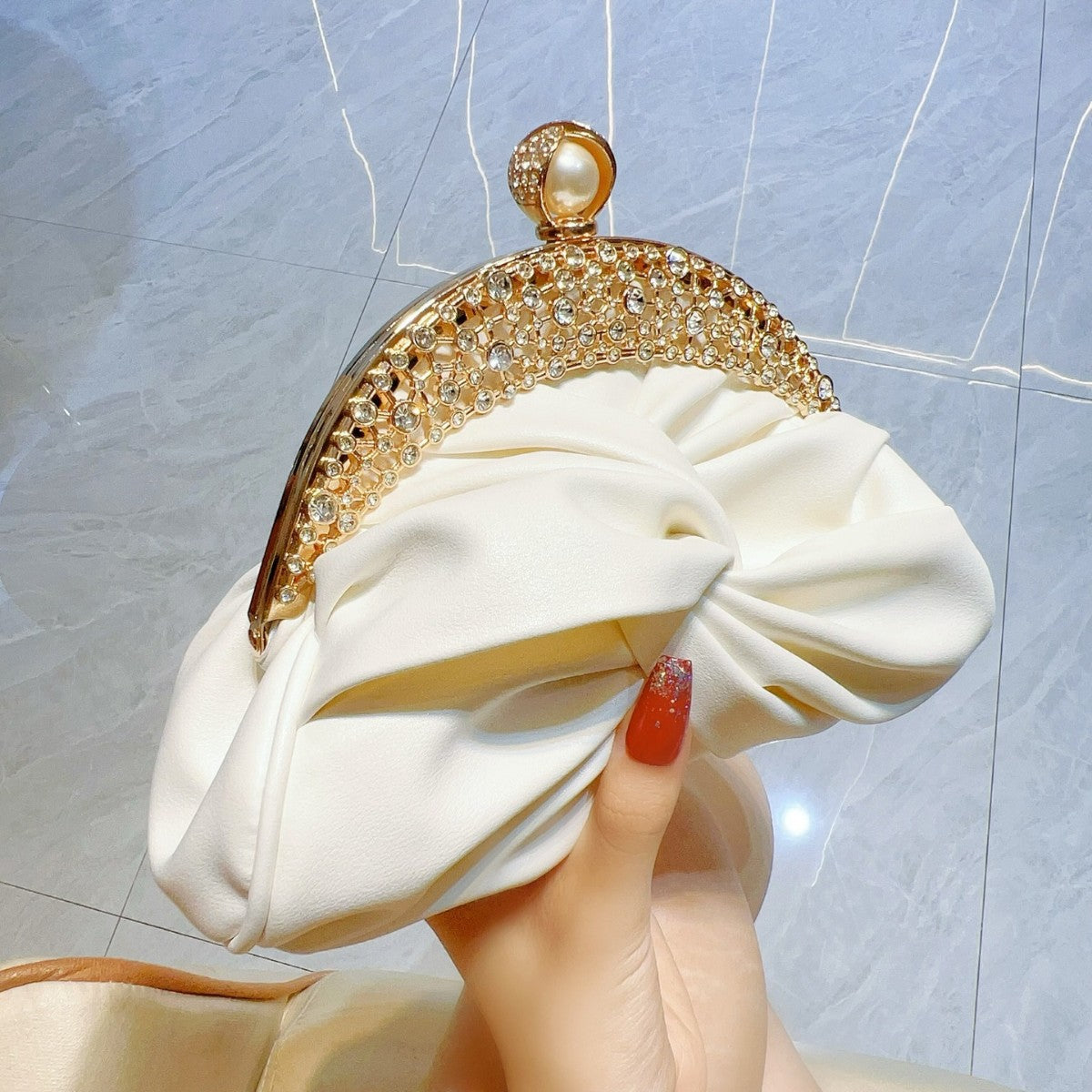 Diamond-embedded Clutch Mini
