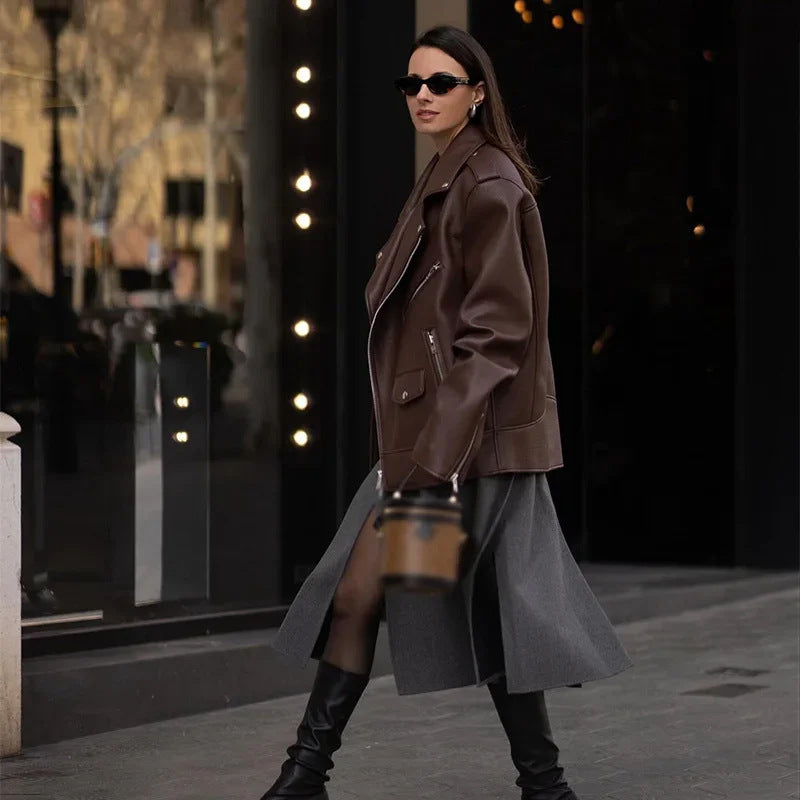 Locomotive Brown Leather Jacket