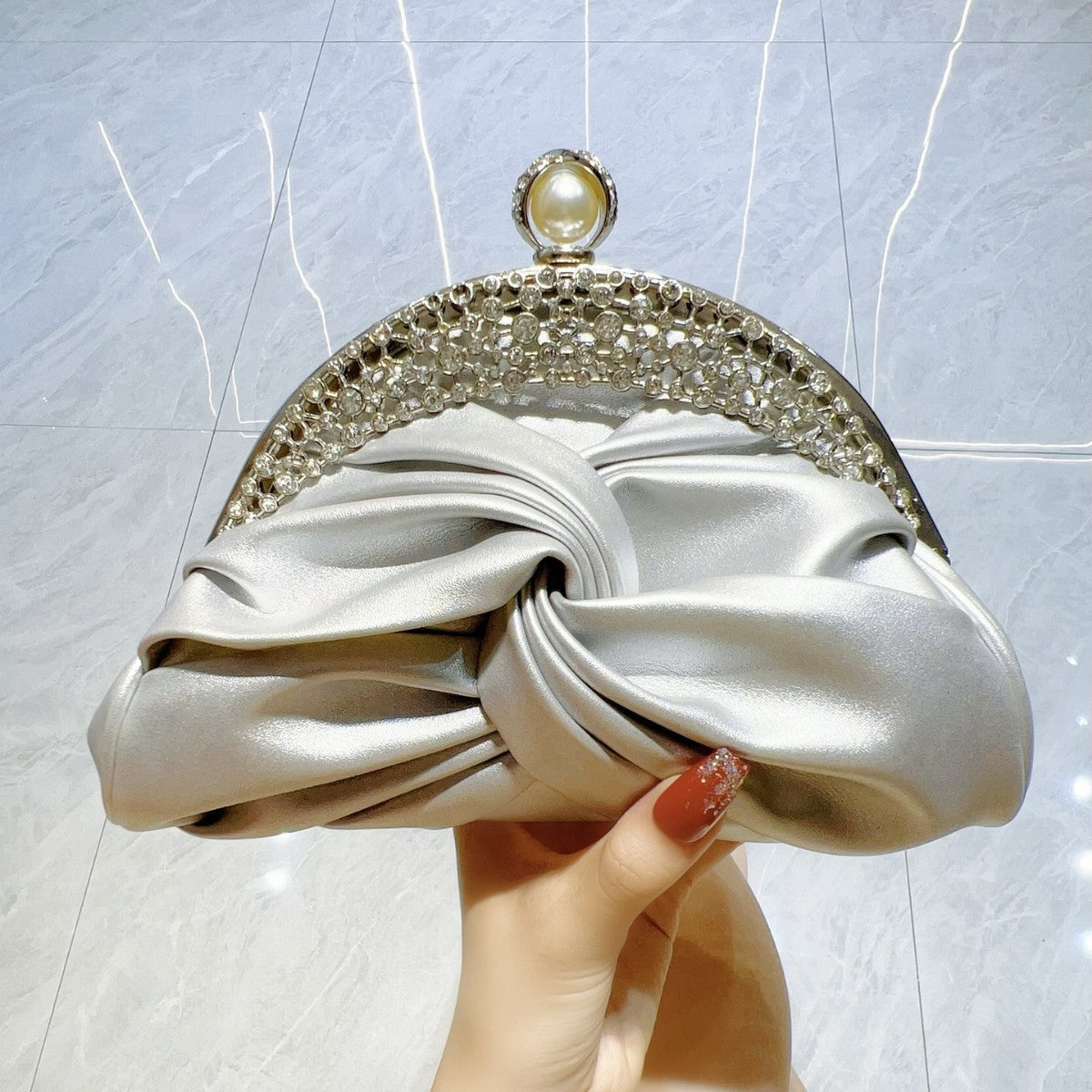 Diamond-embedded Clutch Mini