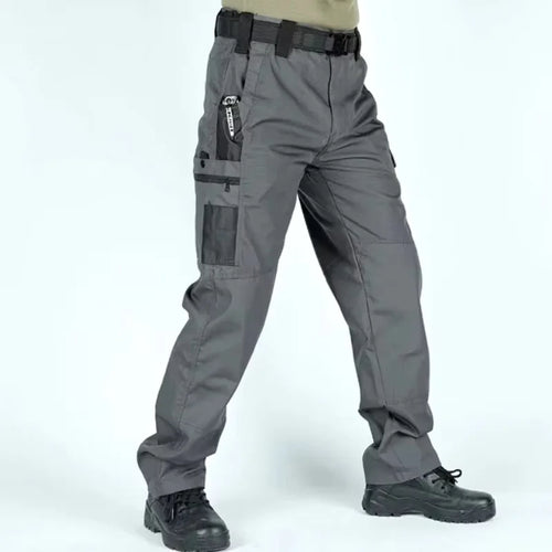 Multi-pocket Work Pants Men Waterproof Straight-leg Cargo Pants