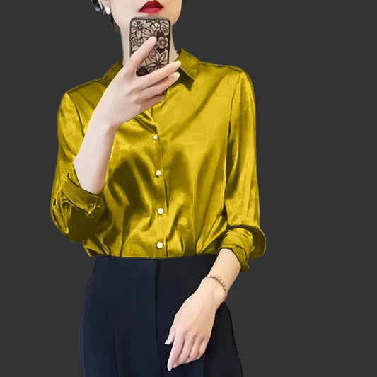 French Elegant Satin Shirt