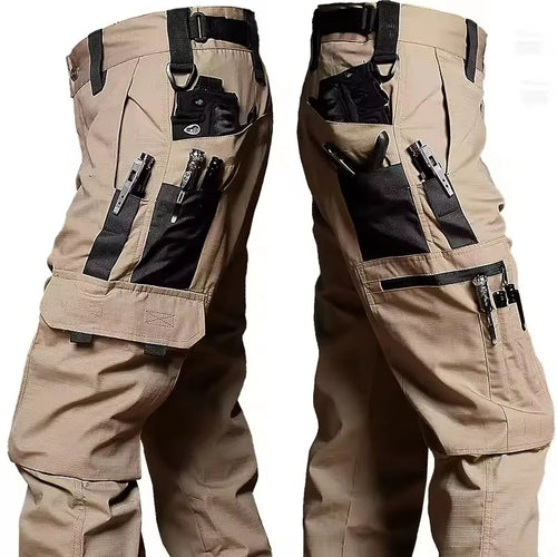Multi-pocket Work Pants Men Waterproof Straight-leg Cargo Pants