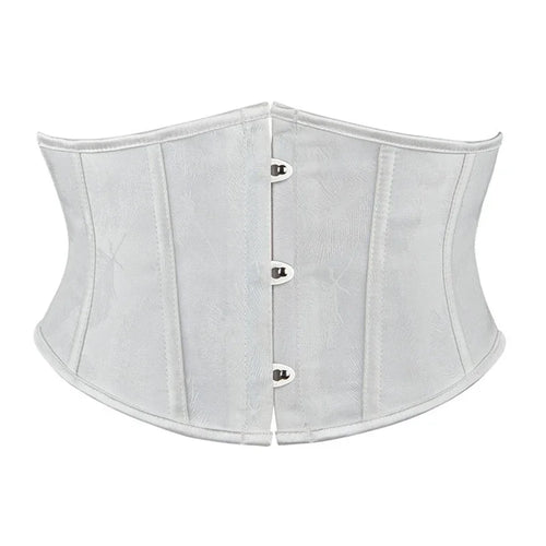 Black White Underbust Waist Training Corset Lace Up Leather Bustier