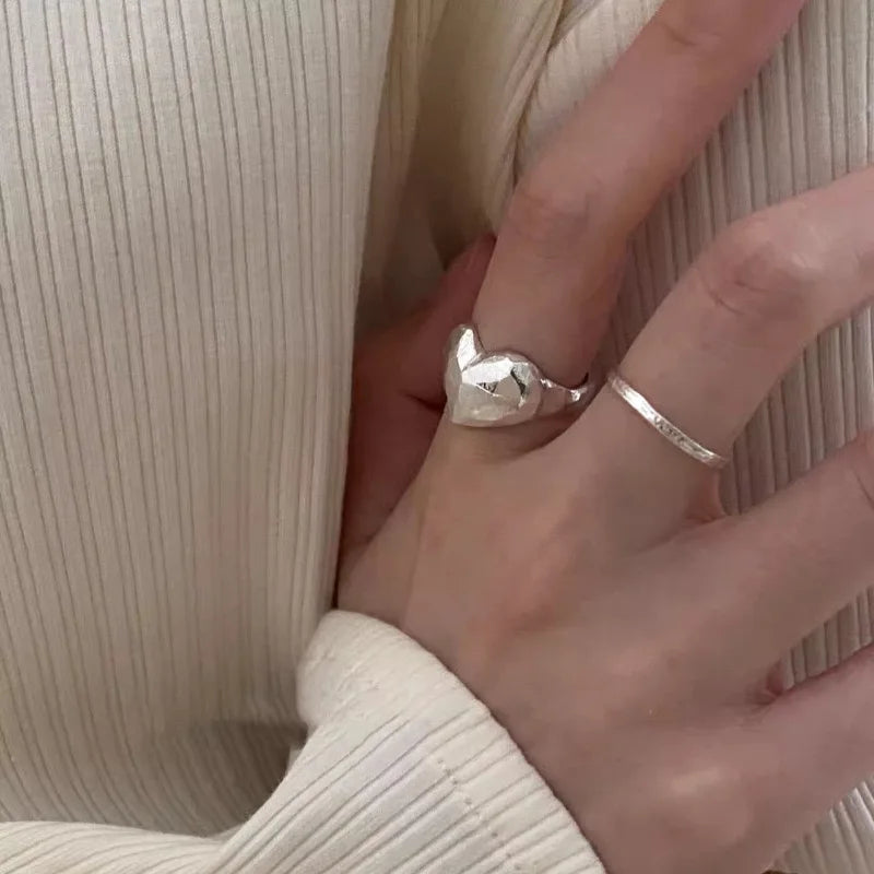 Retro Heart Open Finger Ring