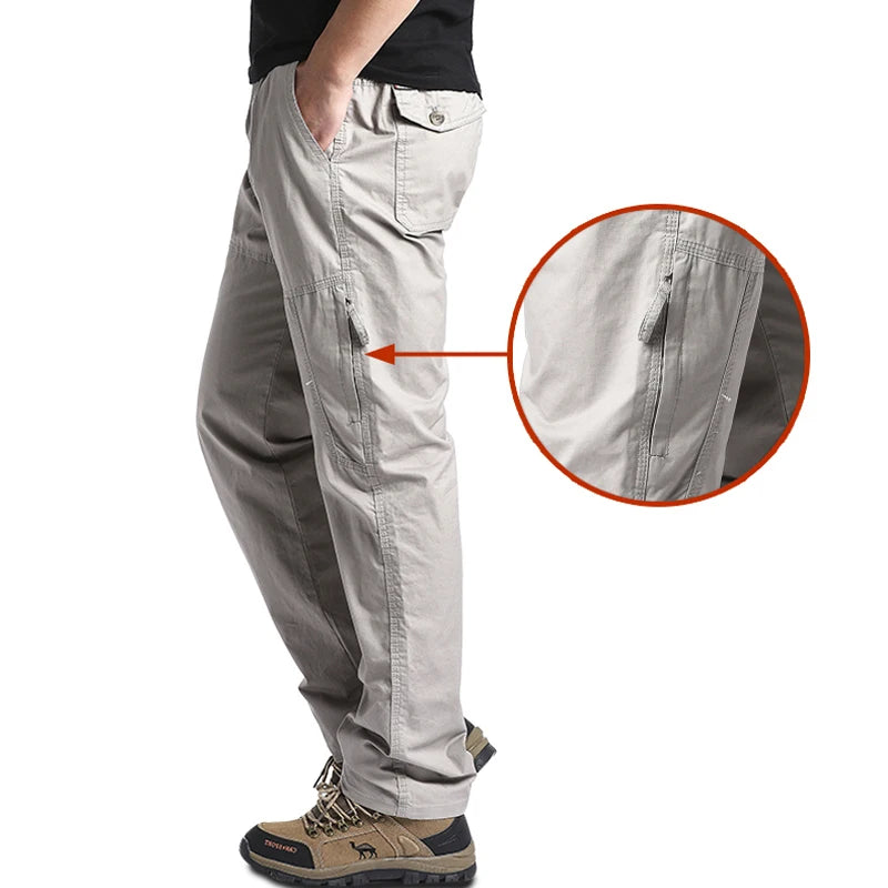 High Quality Men's Cotton Cargo Pants Casual Multiple Pocket Tacitcal