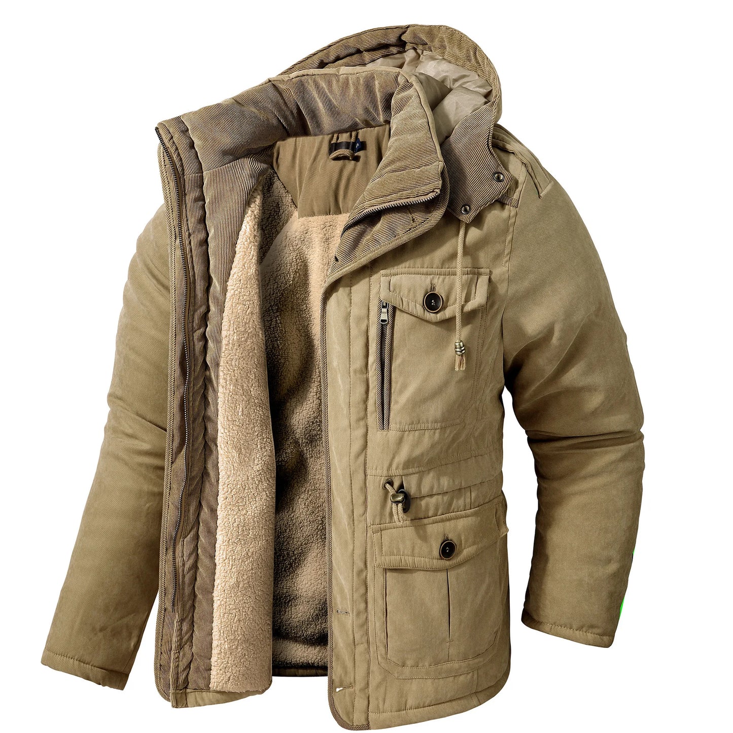 Winter Fleece Parkas Men Warm Windproof Jackets Thick Hooded Parka