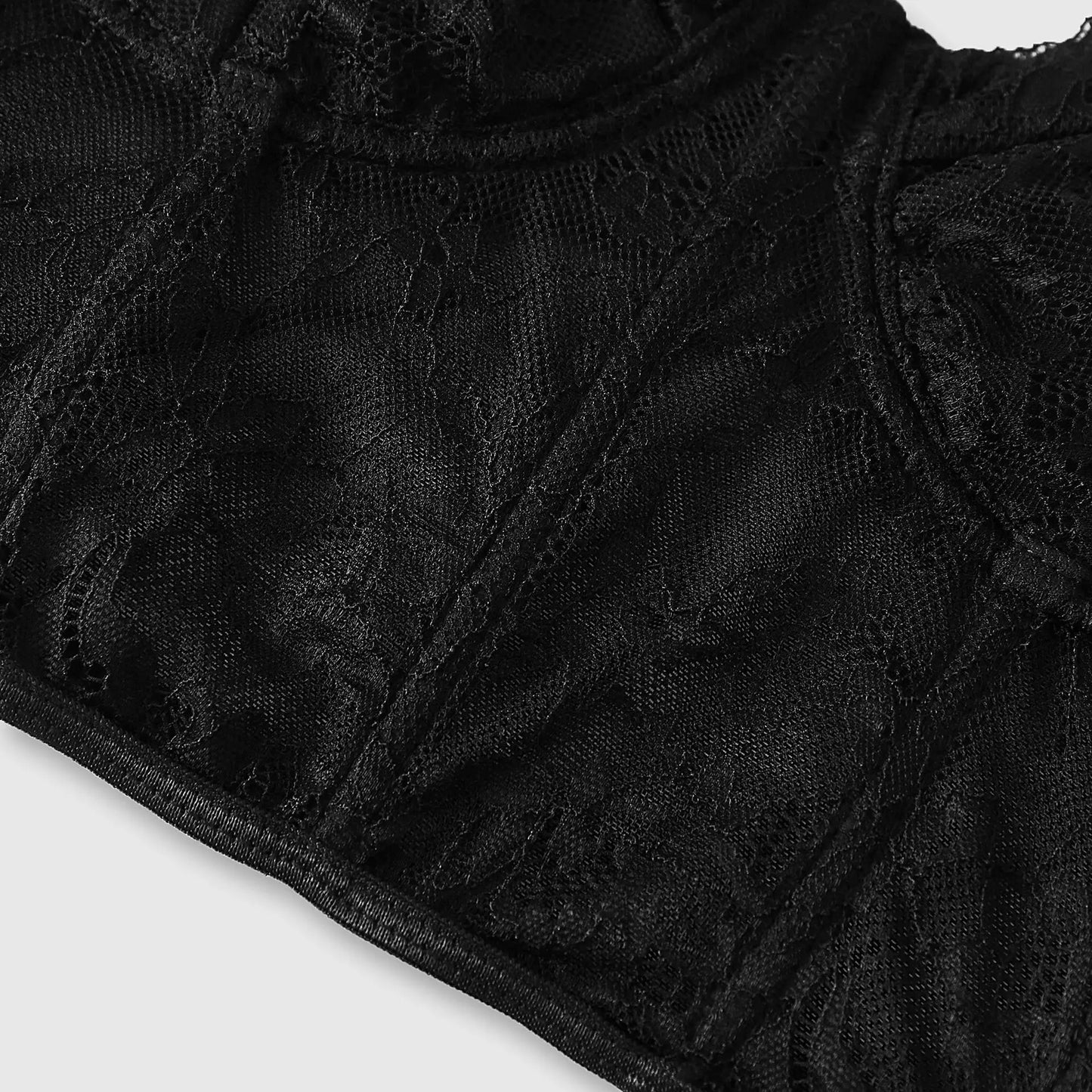 Sexy Black Semi Transparent Bra Mesh Push Up Bralet Women's Tube Top